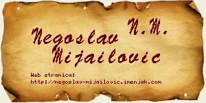 Negoslav Mijailović vizit kartica